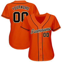 Custom Baseball Jersey, Orange Black Cream Sportswear Jersey Shirt, Athletic Button Down Moisture Wicking Jersey, Casual Gift for Men