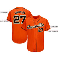 Custom Baseball Jersey, Orange Black Cream Sportswear Jersey Shirt, Athletic Button Down Moisture Wicking Jersey, Casual Gift for Men