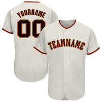 Custom Baseball Jersey, Cream Black Orange Sportswear Jersey Shirt, Athletic Button Down Moisture Wicking Jersey, Casual Gift for Men