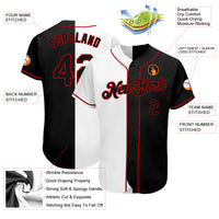 Custom Baseball Jersey, White Black Red Fashion Sportswear Jersey Shirt, Athletic Button Down Moisture Wicking Jersey, Casual Gift for Men
