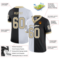 Custom Football Jersey, Black Vegas Gold White Fashion Sportswear Jersey Shirt, Athletic Moisture Wicking Breathable Jersey, Casual Gift for Men