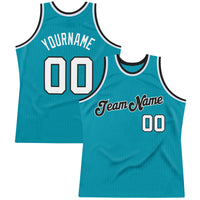 Custom Basketball Jersey, Teal White Black Throwback Sportswear Jersey Shirt, Athletic Mesh Moisture Wicking Jersey, Casual Gift for Men
