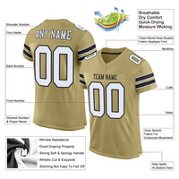 Custom Football Jersey, Vegas Gold White Black Sportswear Jersey Shirt, Athletic Mesh Moisture Wicking Jersey, Casual Gift for Men