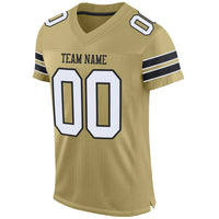 Custom Football Jersey, Vegas Gold White Black Sportswear Jersey Shirt, Athletic Mesh Moisture Wicking Jersey, Casual Gift for Men