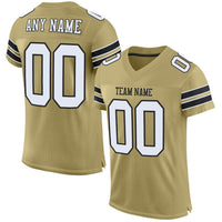 Custom Football Jersey, Vegas Gold White Black Sportswear Jersey Shirt, Athletic Mesh Moisture Wicking Jersey, Casual Gift for Men