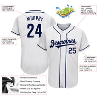 Custom Baseball Jersey, White Navy Sportswear Jersey Shirt, Athletic Button Down Moisture Wicking Jersey, Casual Gift for Men