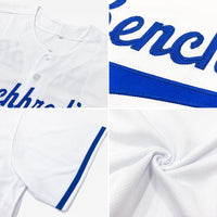 Custom Baseball Jersey, White Navy Sportswear Jersey Shirt, Athletic Button Down Moisture Wicking Jersey, Casual Gift for Men