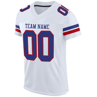 Custom Football Jersey, White Royal Red Sportswear Jersey Shirt, Athletic Mesh Moisture Wicking Jersey, Casual Gift for Men, Style White0204