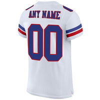 Custom Football Jersey, White Royal Red Sportswear Jersey Shirt, Athletic Mesh Moisture Wicking Jersey, Casual Gift for Men, Style White0204