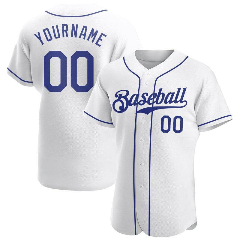 Custom Baseball Jersey, White Royal Sportswear Jersey Shirt, Athletic Button Down Moisture Wicking Jersey, Casual Gift for Men, Style White0282