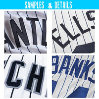 Custom Baseball Jersey, White Navy Sportswear Jersey Shirt, Athletic Button Down Moisture Wicking Jersey, Casual Gift for Men, Style White0351