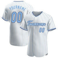 Custom Baseball Jersey, White Light Blue Navy Sportswear Jersey Shirt, Athletic Button Down Moisture Wicking Jersey, Casual Gift for Men