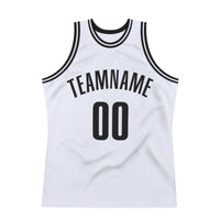 Custom Basketball Jersey, White Black Authentic Throwback Sportswear Jersey Shirt, Athletic Mesh Moisture Wicking Jersey, Casual Gift for Men