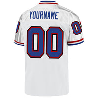 Custom Football Jersey, White Royal Red Sportswear Jersey Shirt, Athletic Mesh Moisture Wicking Jersey, Casual Gift for Men, Style White0522