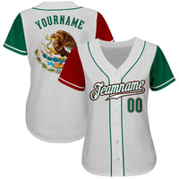Custom Baseball Jersey, White Kelly Green Sportswear Jersey Shirt, Athletic Button Down Moisture Wicking Jersey, Casual Gift for Men