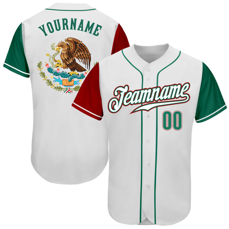 Custom Baseball Jersey, White Kelly Green Sportswear Jersey Shirt, Athletic Button Down Moisture Wicking Jersey, Casual Gift for Men